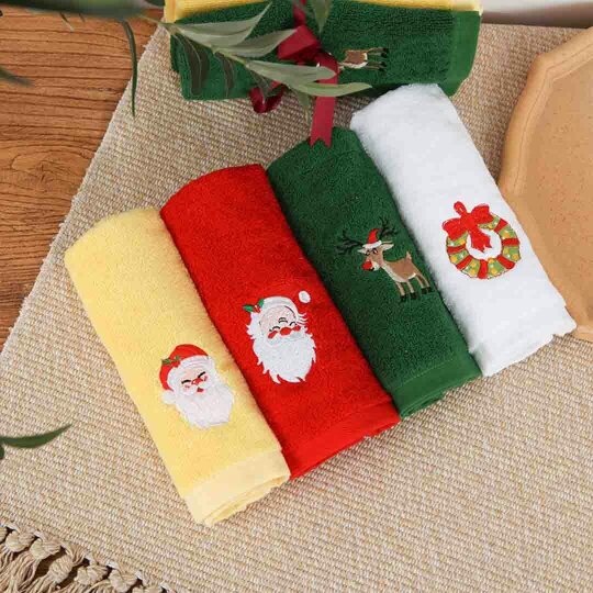 Obasyhig Christmas Embroidered Towel Gift Set