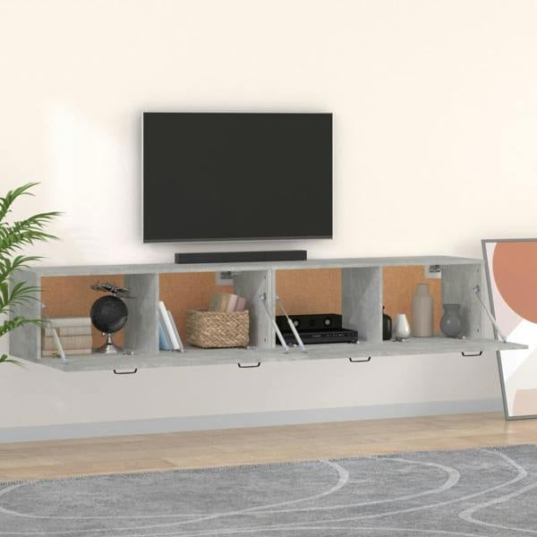 Berkfield Wall Cabinets 2 pcs Concrete Grey 100x36.5x35 cm Engineered Wood