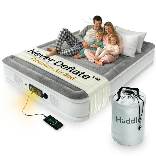 Huddle Never Deflate™ Air Mattress with Patented Dual Pump - Super King
