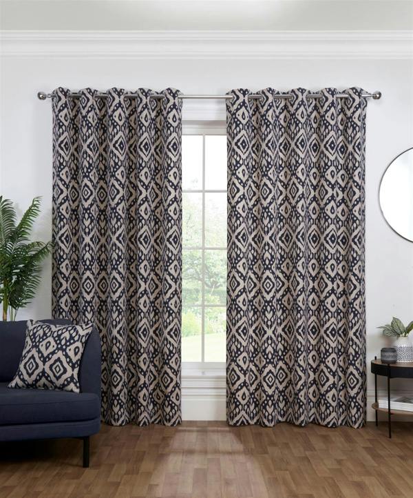 Marrakech Navy Eyelet Curtains