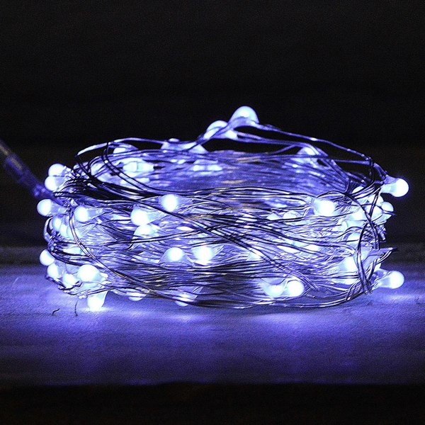 Samuel Alexander 50 LED 2.5m Premier MicroBrights Indoor Outdoor Christmas Multi Function Battery Operated Lights with Timer on Pin Wire in Cool White