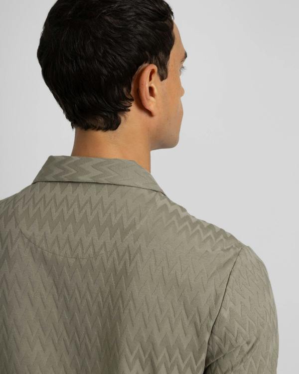 Steel & Jelly Beckton - Zigzag Textured Polo Shirt