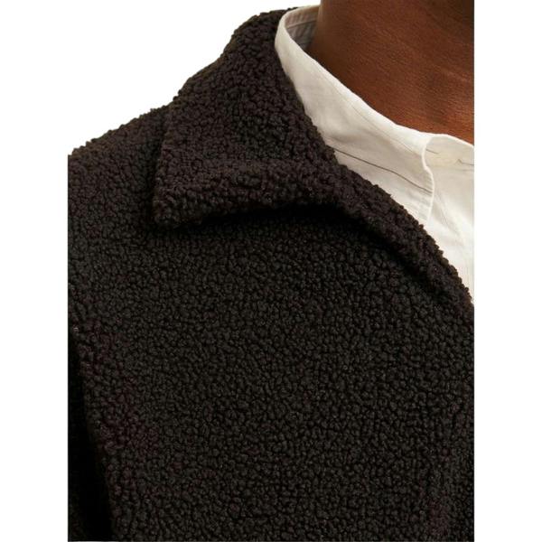 Jack And Jones Mens Teddy Fleece Long-Sleeved Sweatshirt - Chocolate - 