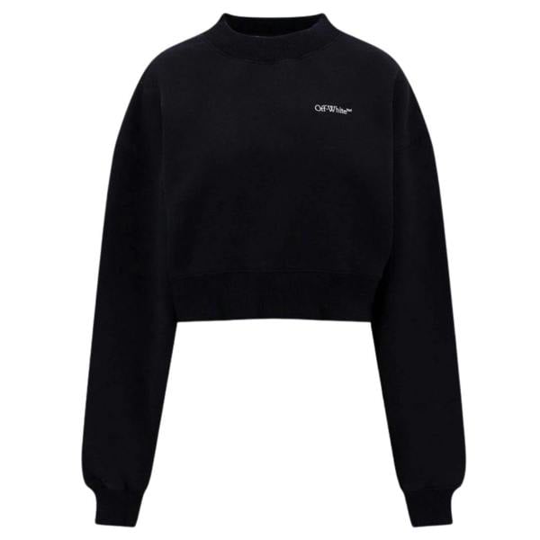 Off White Womens/Ladies For All Book Cropped Sweatshirt - Black - 