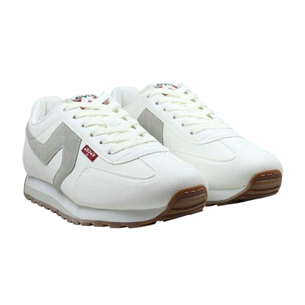 Levis Womens/Ladies Leather Trainers - White/Stone - 