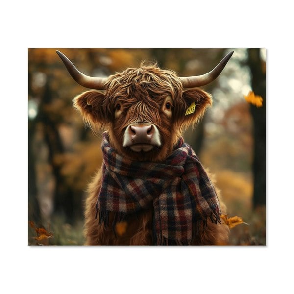 Warren Reed - Designer Highland Cow Wearing Scarf Kitchen Splashback