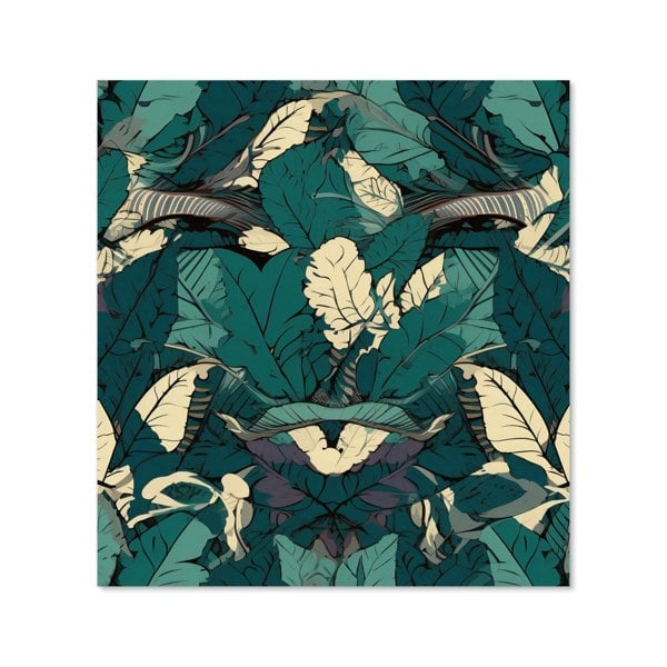 Warren Reed - Designer Green Beige Tropical Leaves Kitchen Splashback