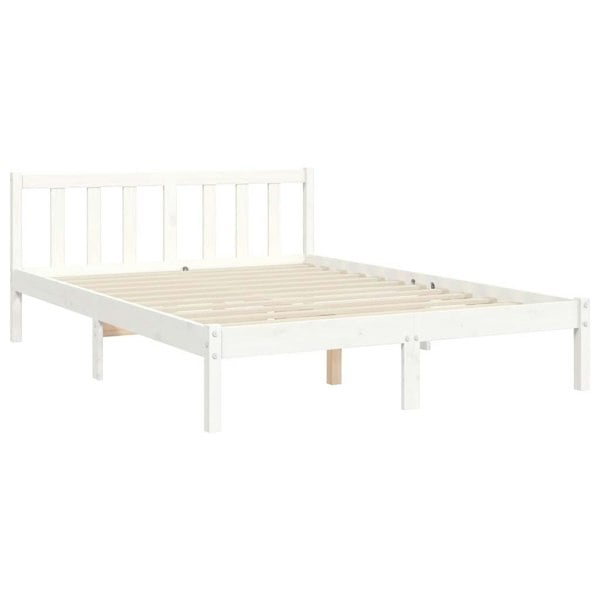 Berkfield Bed Frame with Headboard White 120x200 cm Solid Wood
