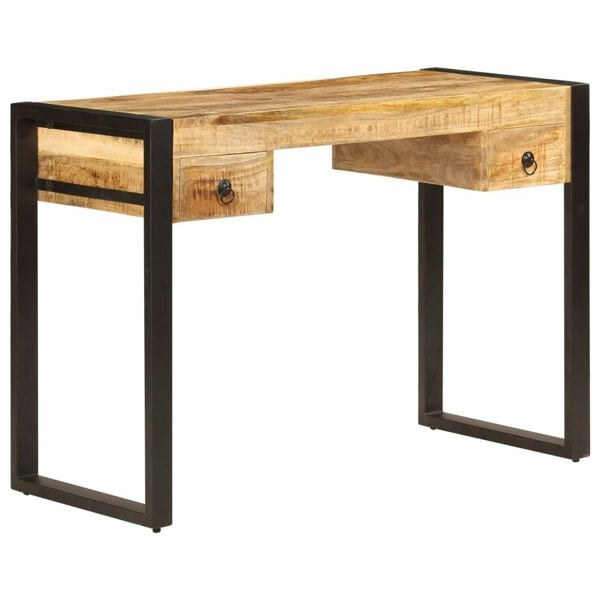 Berkfield Desk with 2 Drawers 110x50x77 cm Solid Mango Wood