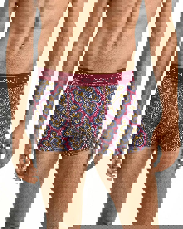 Gant - 3 - Pack Paisley Print Boxer Trunks, Burgundy/navy - Boxers - and - Briefs.net
