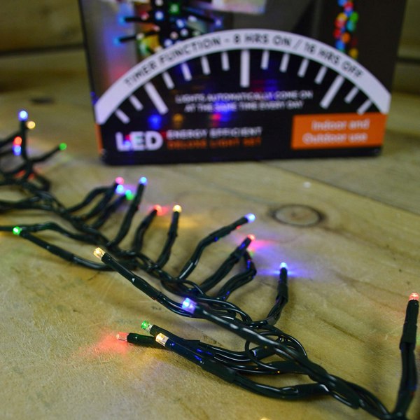 Samuel Alexander 480 LED 6.2m Premier Clusterbrights Indoor Outdoor Multifunction Mains Operated Christmas Cluster Lights with Timer in Multicoloured