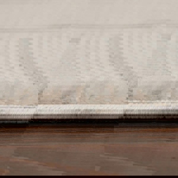 Living Room rug, grey-cream colours, geometric, practicality in mind, the rug is anti-allergic.