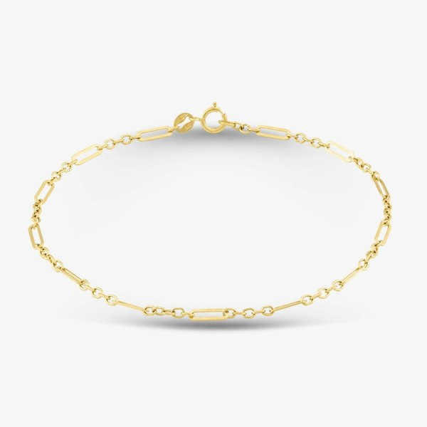 T. H. Baker 9ct Yellow Gold 7.5 Inch Fine Oval Link Chain Bracelet GB514