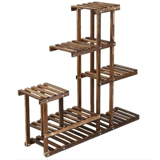 Neo 6 Tier Wooden Indoor Outdoor Shelf Plant Stand Display Rack