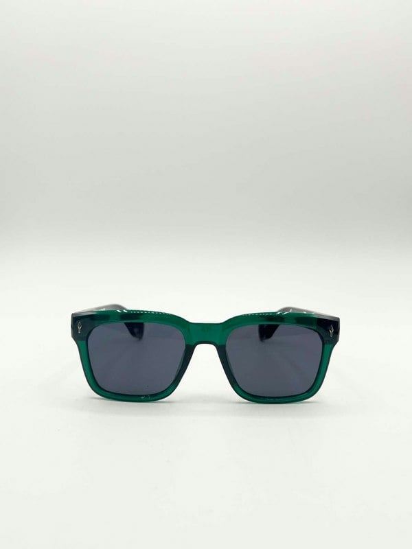 SVNX Square Sunglasses in Green Black