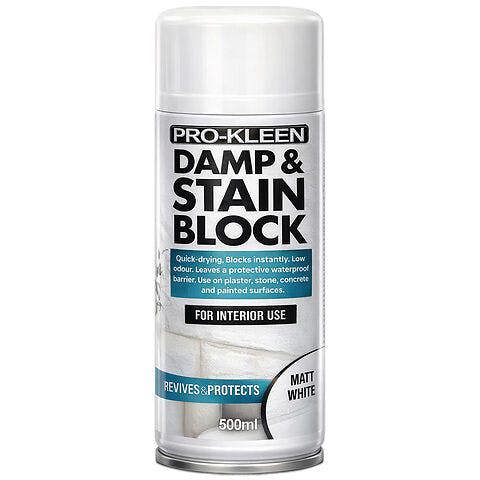 ProKleen Pro-Kleen Damp & Stain Block Spray Primer - Covers Damp, Mould, Grease & Rust Stains 500ml
