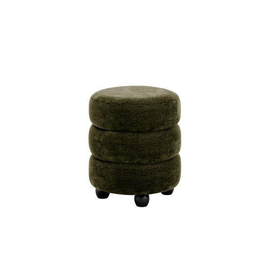 Wyld Haus Antipodes Olive Chenille Round 3 Tier Pouffe