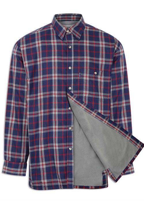 Champion Stroud fleece shirt, full-sleeve country shirt in soft check with fleece lining, ideal for layering on cold outdoor days