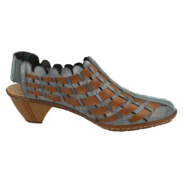 Rieker Ladies Rieker Sling Back Shoes With Woven Detail 46778