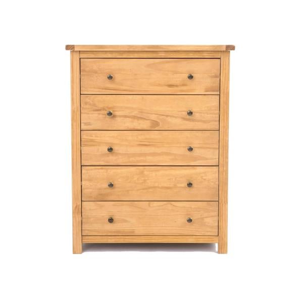 Lugo 5 Drawer Chest of Drawers Brass Knob