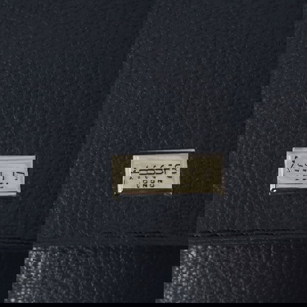 Assots London 'MARIA' Navy Pebble Grain Real Leather Crossbody Phone Bag