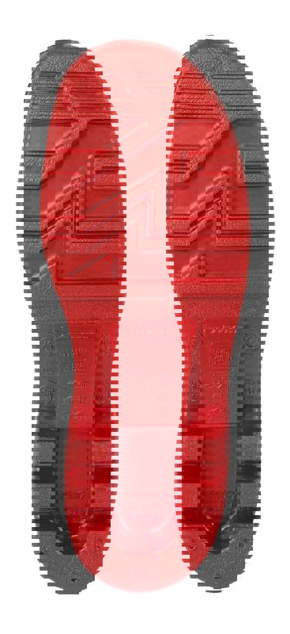 Dunlop Acifort Warwick Steel Toe/Midsole Work S5 Wellington Wellies, red slip-resistant outsole with tread pattern for safety and durability.