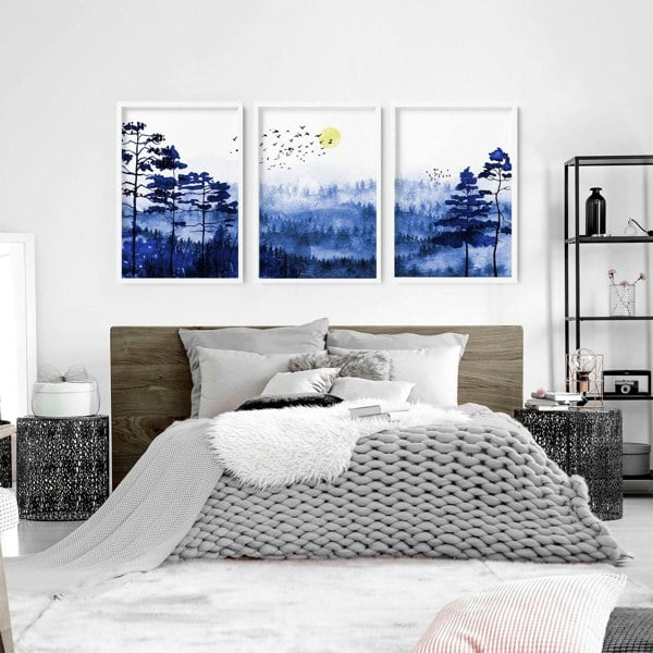 Scandi art prints | set of 3 Bedroom wall art