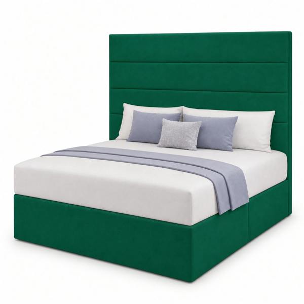 Great British Beds Horizontal Divan Bed - Green Plush