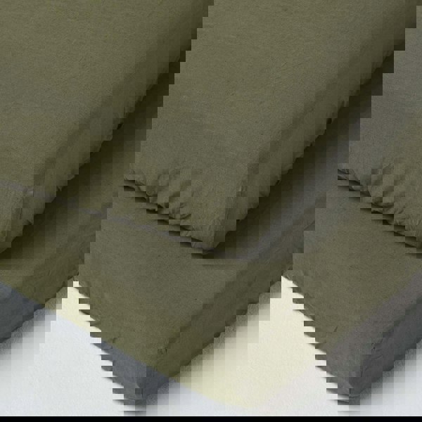 HOMESCAPES French Flax Linen Cot Fitted Sheets - 60 x 120 x 15 cm, 2 Pack