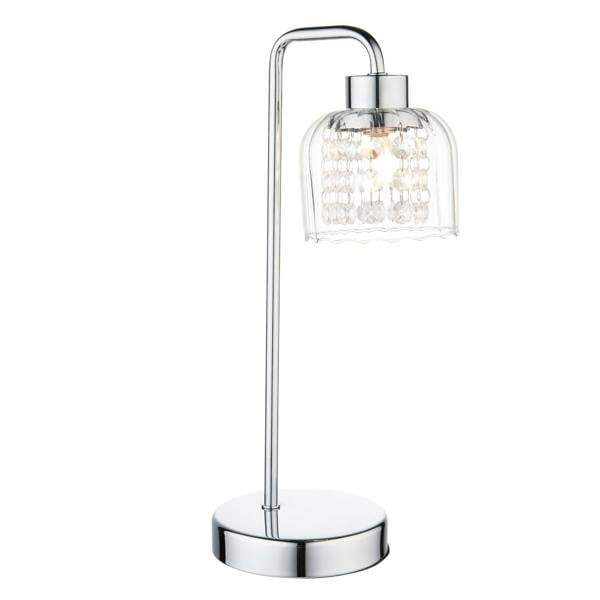 Yarrow Polished Chrome & Glass Table Lamp