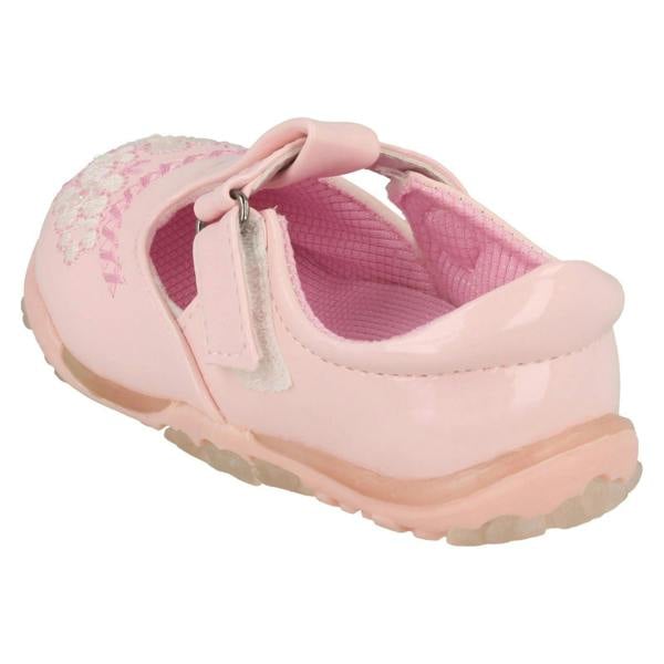 Cutie Girls Cutie T-Bar Flats With Floral Embroidery Detail