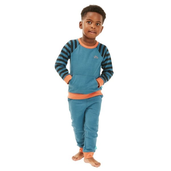 Luca and Rosa Forest Green Striped Boys Lounge Set