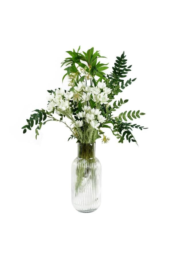 Dyzi Pack Of 6 Artificial Hainan Elaeocarpus Flower Stems