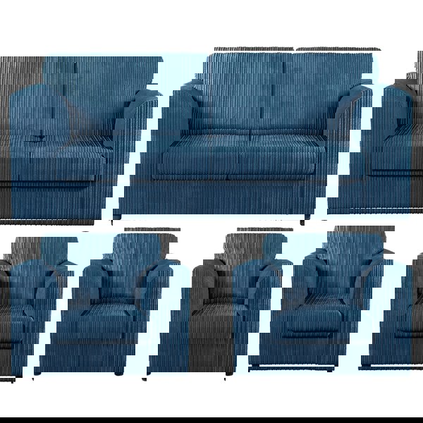 Furnishings For Less Luxor Full Jumbo Cord 3 Seater and 2 x Armchairs - Full Back