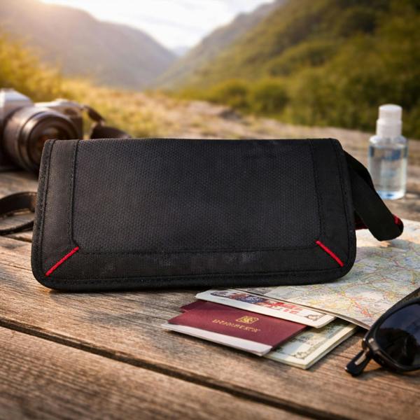Dragodirect Black Travel Wallet Compact & Secure Organizer
