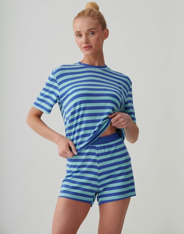 British Boxers Women's Bamboo Short Pyjama Set - Crystal Blue