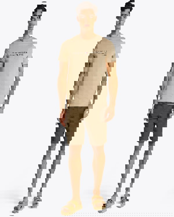 Tommy Hilfiger Tommy Logo Basic Mens T-Shirt - Sandalwood