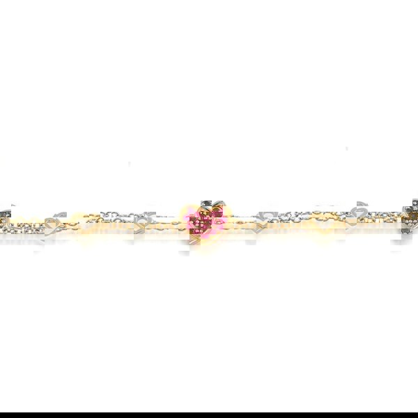 Love You More Ruby Heart Bracelet in 9ct Yellow Gold - Gemondo