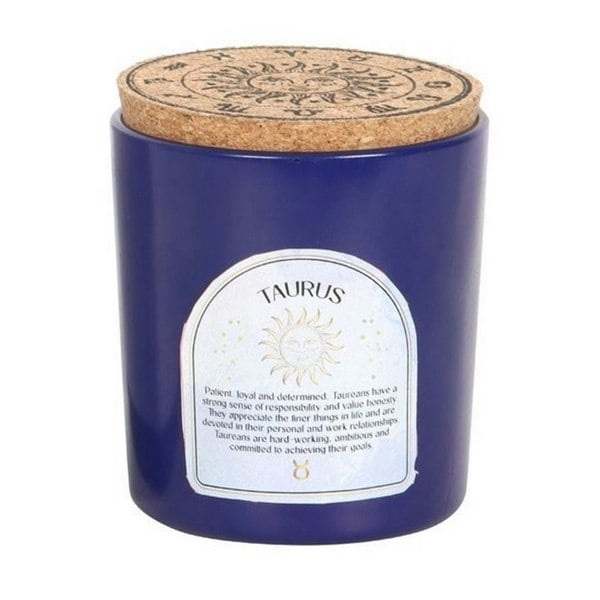 Something Different Taurus Amber & Vanilla Lapis Lazuli Scented Candle - Blue/Brown