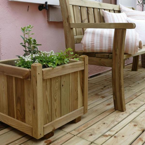 Cerland Vendome Square Planter 46cm x 46cm 52L Classic Square Wooden Planter