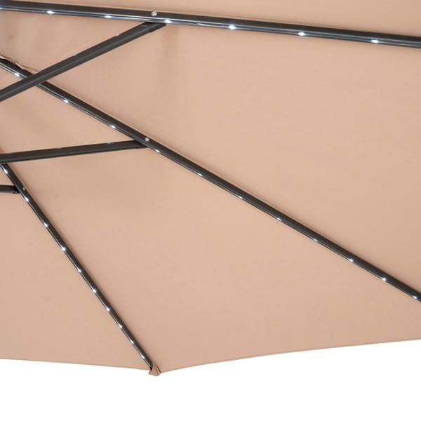 Jardi LED Cantilever Parasol 3m With Square Base – Beige