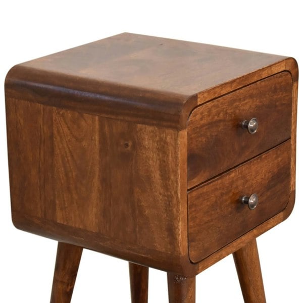 Artisan Furniture Solid Wood Mini Chestnut Curved Bedside
