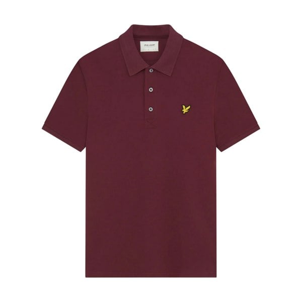 Lyle & Scott Mens Plain Polo Shirt - Burgundy