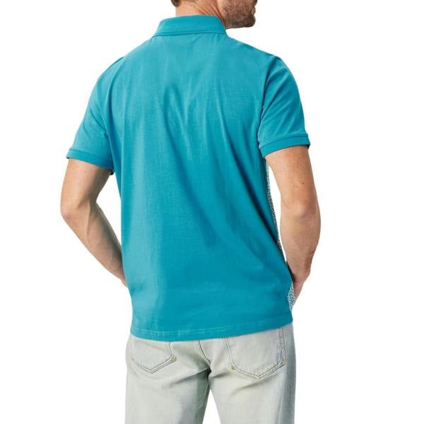 Original Penguin Mens Geometric Regular Short-Sleeved Polo Shirt - Blue Moon - 