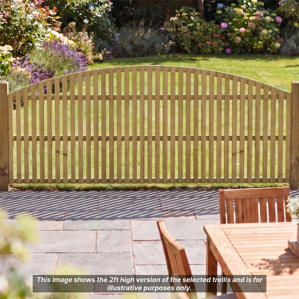 Premier Garden Supplies Florence Fence Panel Topper Garden Trellis 6ft x 1-4ft Decorative Arched Fencing Wall-Mount Privacy Balcony Patio Screen - Wood - 3, 4 or 5