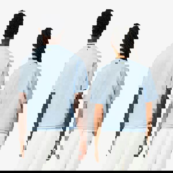 Lacoste Unisex Adult Printed Signature Cotton T-Shirt - Blue - 