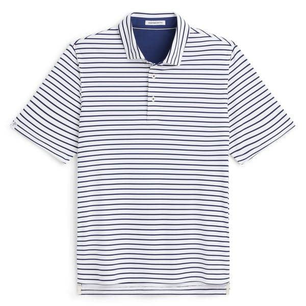 La Quinta Striped Polo in White / Navy