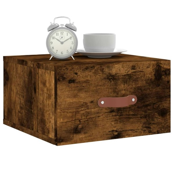 Berkfield Wall-mounted Bedside Cabinet Smoked Oak 35x35x20 cm
