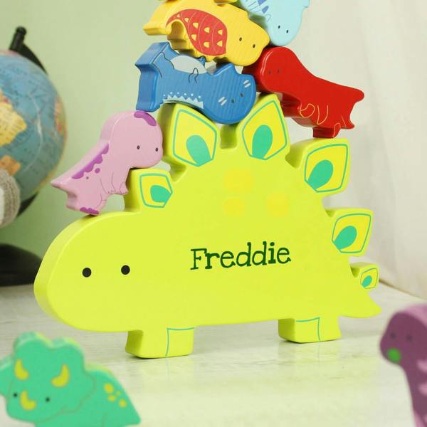 Personalised Dinosaur Stacking Toy - alternative angle