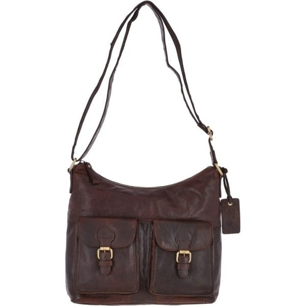 Ashwood Womens Vintage Two Pocket Leather Shoulder Bag: G21